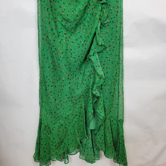 Veronica Beard green floral midi dress